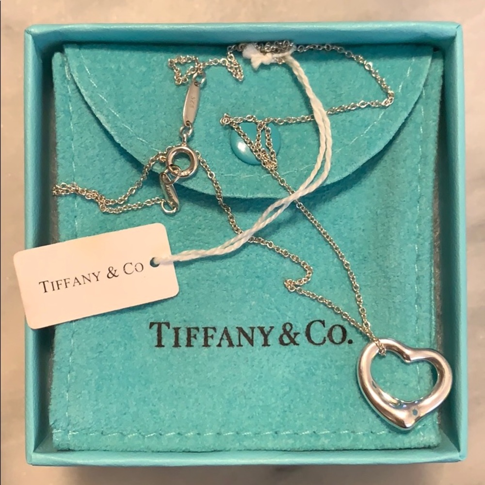 Tiffany & Co. Open Heart Pendant Necklace